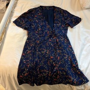 Madewell Amaranth Wrap Dress in Moonless Floral